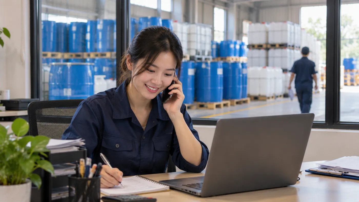 Nhân viên Phúc Đạt tư vấn và nhận đơn hàng qua điện thoại